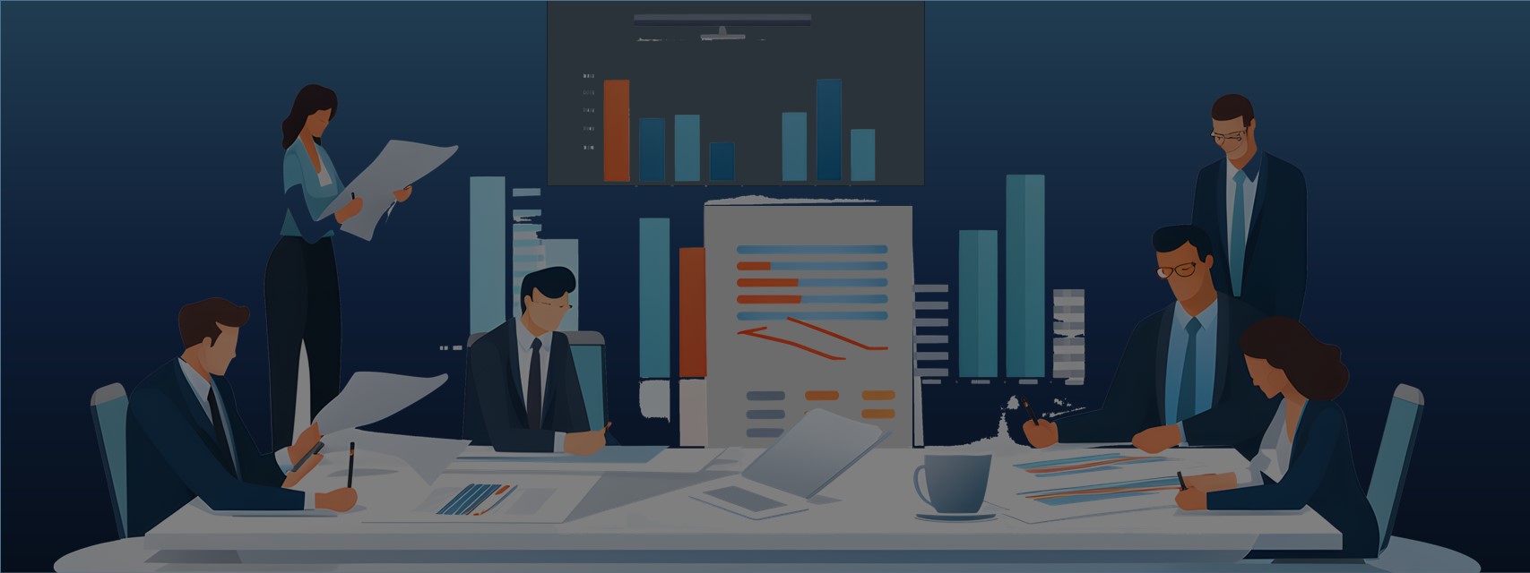 Illustration of stock plan professionals auditing equity plan records