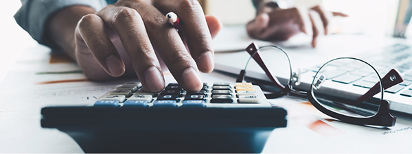 Person using a calculator